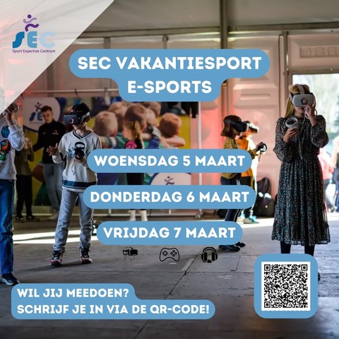 Het SEC, sport expertise centrum van Oss organiseert een aantal dagen e- sport activiteiten.