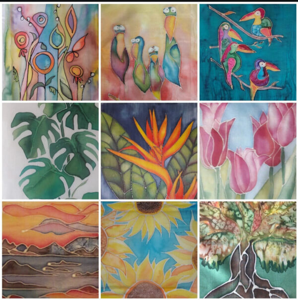 Workshop zijdeschilderen: maak je eigen kleurrijke schilderij op zijde met lijnen en verf.